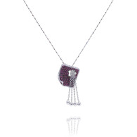 Amethyst and Diamond Pave Set Pendant