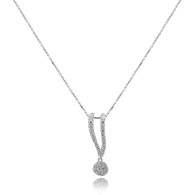 White diamond sweeping drop pendant 