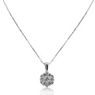 Illusion Set Cluster Diamond Pendant 