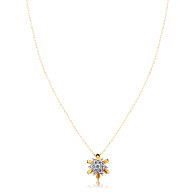 Rose Gold and White Diamond Flower Pendant 