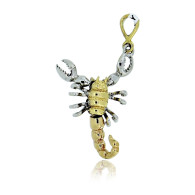 White And Yellow Gold Scorpion Pendant