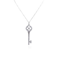Small Platinum Tiffany Key Pendant 
