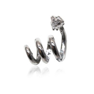 White Gold Twirl Pendant With Single Brilliant Cut Diamond