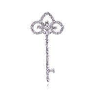 White Gold Key Pendant With Brilliant Cut Diamonds