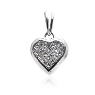 White Gold Heart Shape Pendant With Brilliant Cut Diamonds