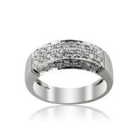 White Gold Wedding Band With Brilliant Cut Diamonds