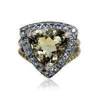 Mauboussin Trilliant Cut Peridot And Aquamarine Ring