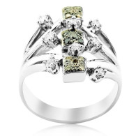 White Gold Ring With Brilliant Cut Diamonds And Fancy Diamonds