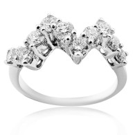 White Gold Petit ZigZag Ring With Brilliant Cut Diamonds