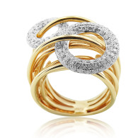 Spun Rose Gold and Diamond Circle Cocktail Ring