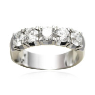 White Gold Wedding Band With Brilliant Cut Diamonds