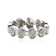 White Gold Wedding Band With Brilliant Cut Diamonds