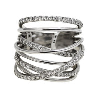 White Gold Cocktail Ring With Round Cut Diamonds
