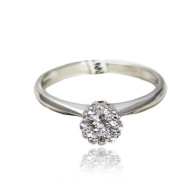 White Gold Engagement Ring With Brilliant Cut Diamonds