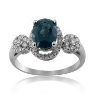 White Gold Diamond And Sapphire Ring