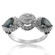 Pear Cut Sapphire and Diamond Ring 
