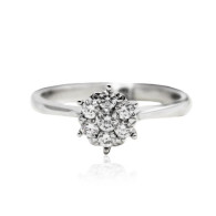 White Gold Engagement Ring With Brilliant Cut Diamonds