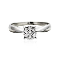 White Gold Engagement Ring With Brilliant Cut Diamonds