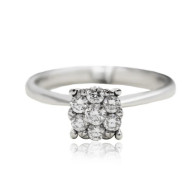 White Gold Engagement Ring With Brilliant Cut Diamonds