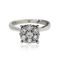 White Gold Engagement Ring With Brilliant Cut Diamonds
