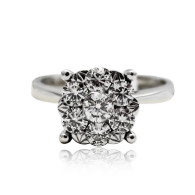White Gold Engagement Ring With Brilliant Cut Diamonds