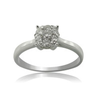 White Gold Engagement Ring With Brilliant Cut Diamonds