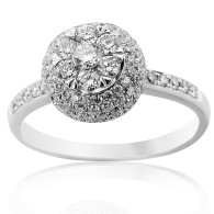 White Gold Engagement Ring With Brilliant Cut Diamonds