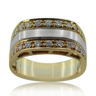 Yellow Gold Signet Ring With Diamonds
