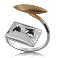 White Gold And Matt Rose Gold Ring
