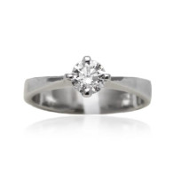 White Gold Four Claw Solitaire Diamond Engagment Ring 
