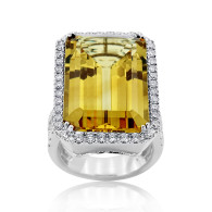 Citrine and Diamond Ring