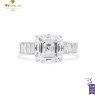 White Gold Asher and Baguette Cut Diamond Ring - 7.11ct