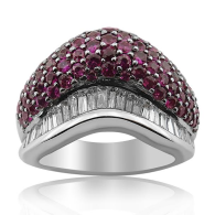 White Gold Tourmaline And Diamonds Ring