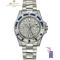Rolex GMT Master II Factory Set White Gold set with Sapphires and Diamonds - ref 116759SA