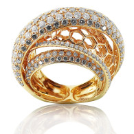 Rose Gold Cockatail Ring With Brilliant Cut Diamonds