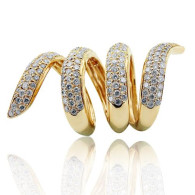 Rose Gold Swirl Ring With Brilliant Cut Diamonds