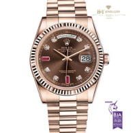 Rolex Day Date 36 Rose gold with Rubies and Diamonds - ref 118235