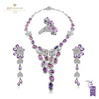 White Gold Fancy Pink and Purple Sapphire Set - 83.30 ct