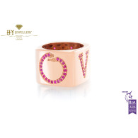 Two Worlds Ring Rubis By Lorenzo Quinn - Rose Gold