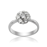 White Gold Engagement Ring With Brilliant Cut Diamonds