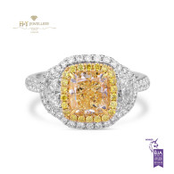 White gold Yellow Diamond Ring - 2.70 ct