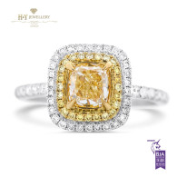 Cushion Cut Fancy Yellow Diamond Ring - 1.79 ct 