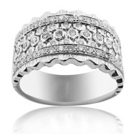 White Gold Band With Brilliant Cut Diamonds