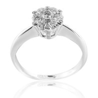White Gold Engagement Ring With Brilliant Cut Diamonds