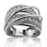 Sweeping Overlay Diamond Ring 