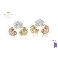 Ananya Tri-Colour Lotus Ear Jacket set with Diamonds