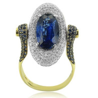 Spinning table Kyanite and Sapphire Cocktail Ring