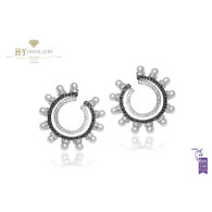 Ananya Balance C-Clip Earrings set with Pearls and Diamonds