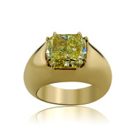 Rose Gold Ring With Cushion Cut Fancy Yellow Diamond