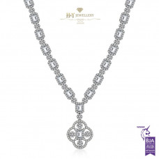 White Gold Exclusive Flower Necklace D-G , IF-VS1